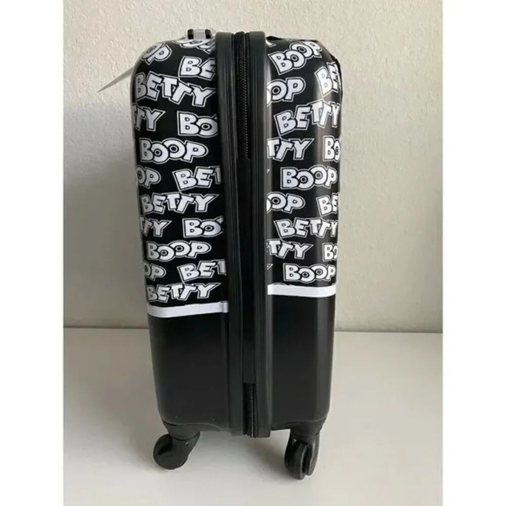 NWT Gorgeous Betty Boop 25” Luggage Suitcase Black White Spinner Hard Shell Set